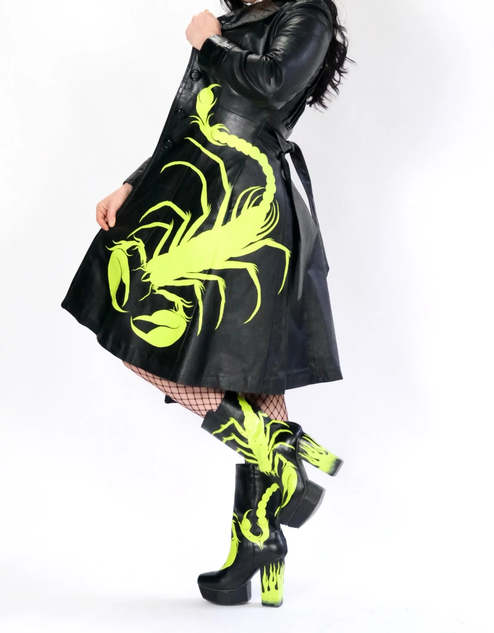 Scorpion Leather Trench Coat
