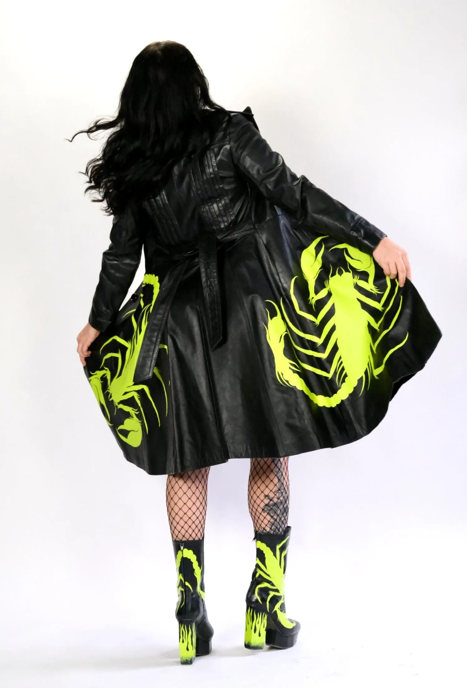 Scorpion Leather Trench Coat