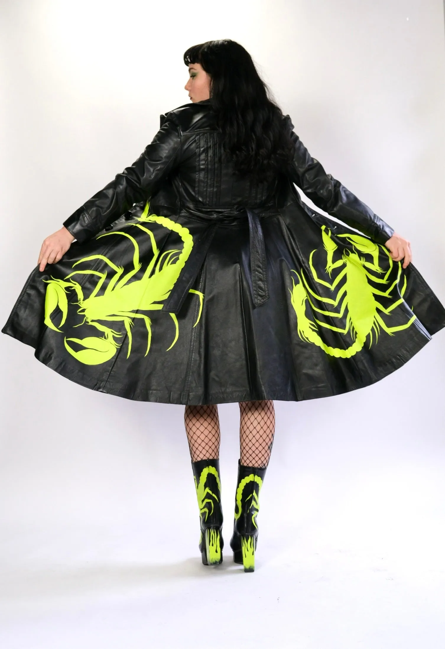 Scorpion Leather Trench Coat