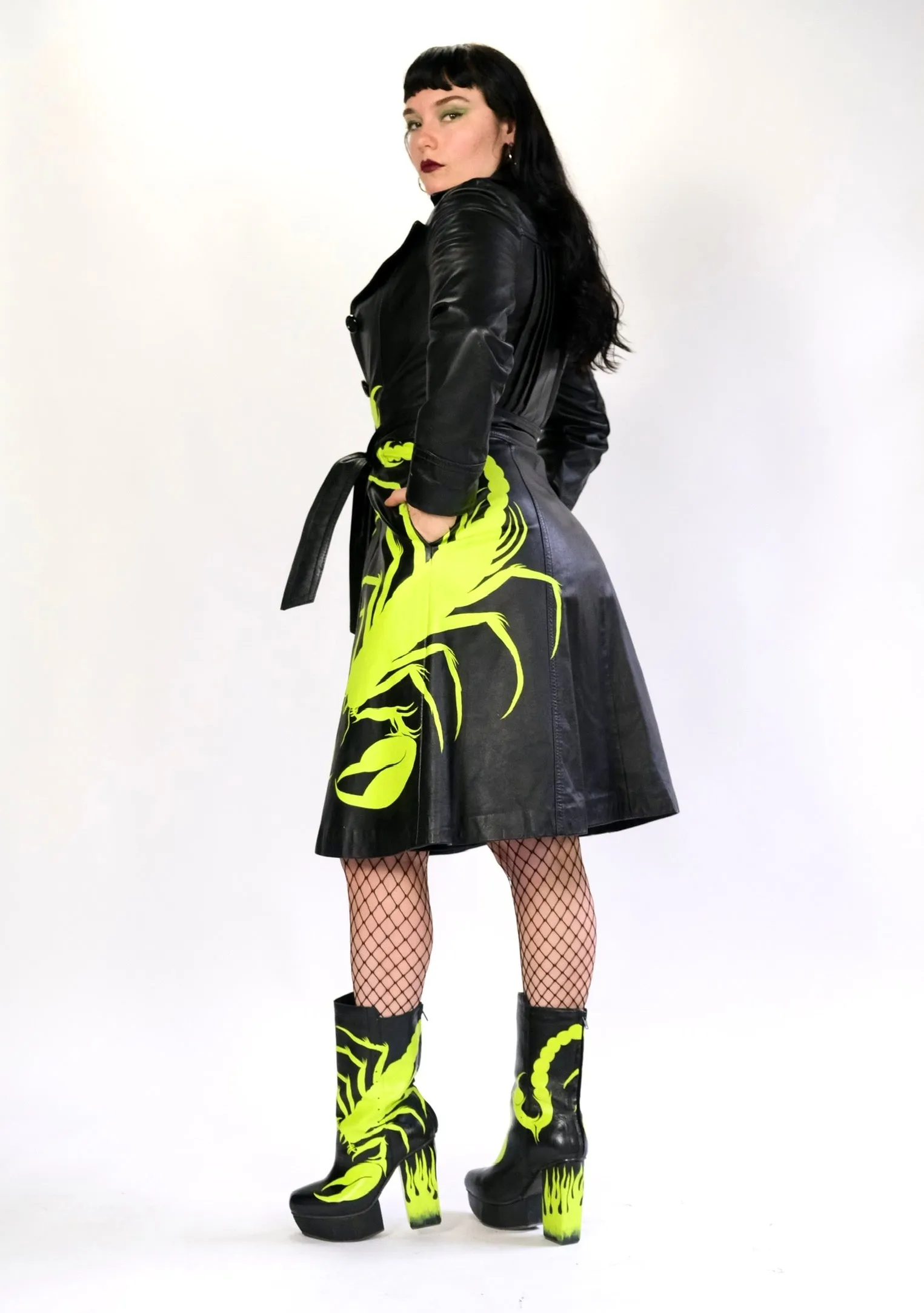 Scorpion Leather Trench Coat