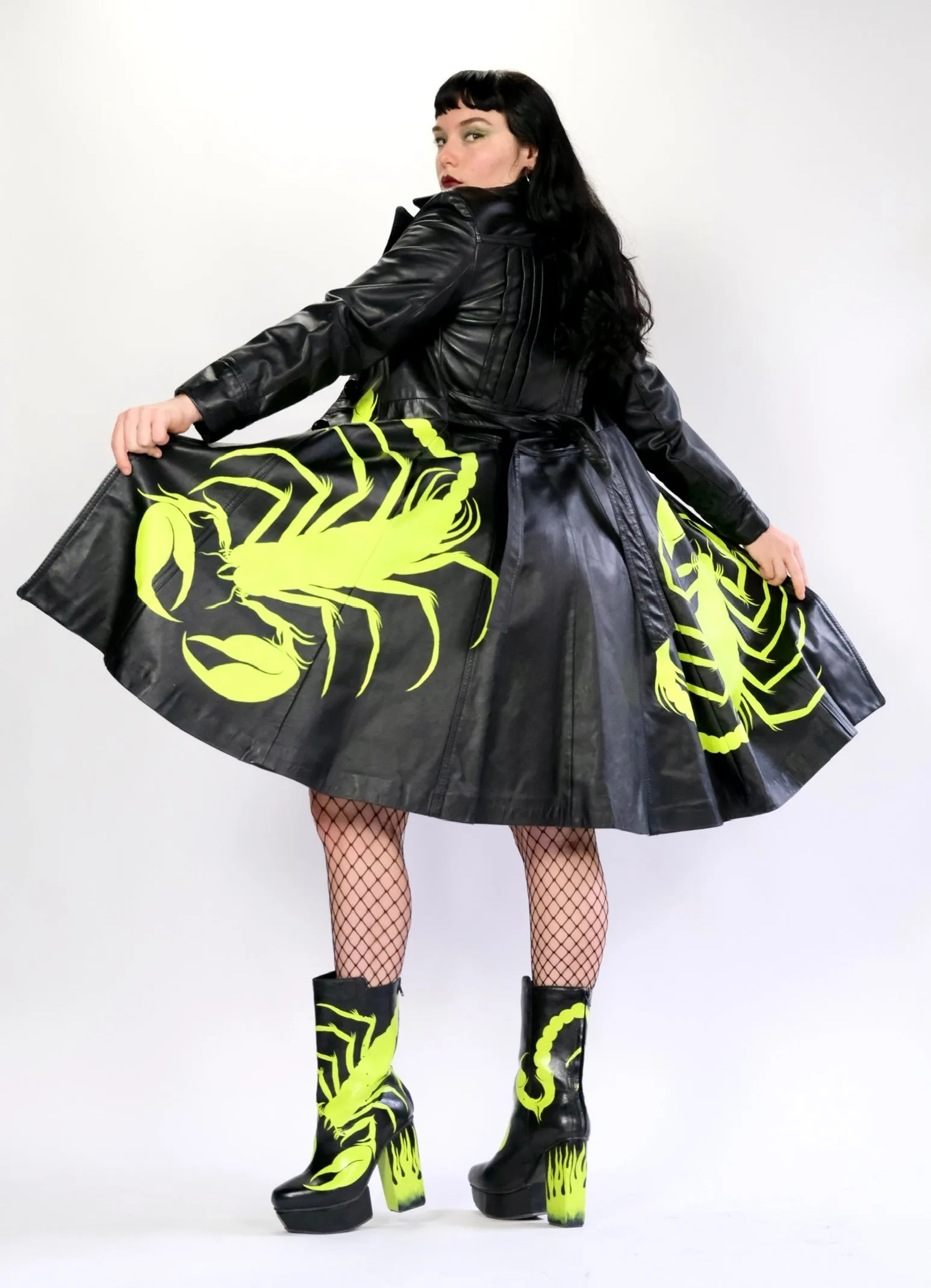Scorpion Leather Trench Coat