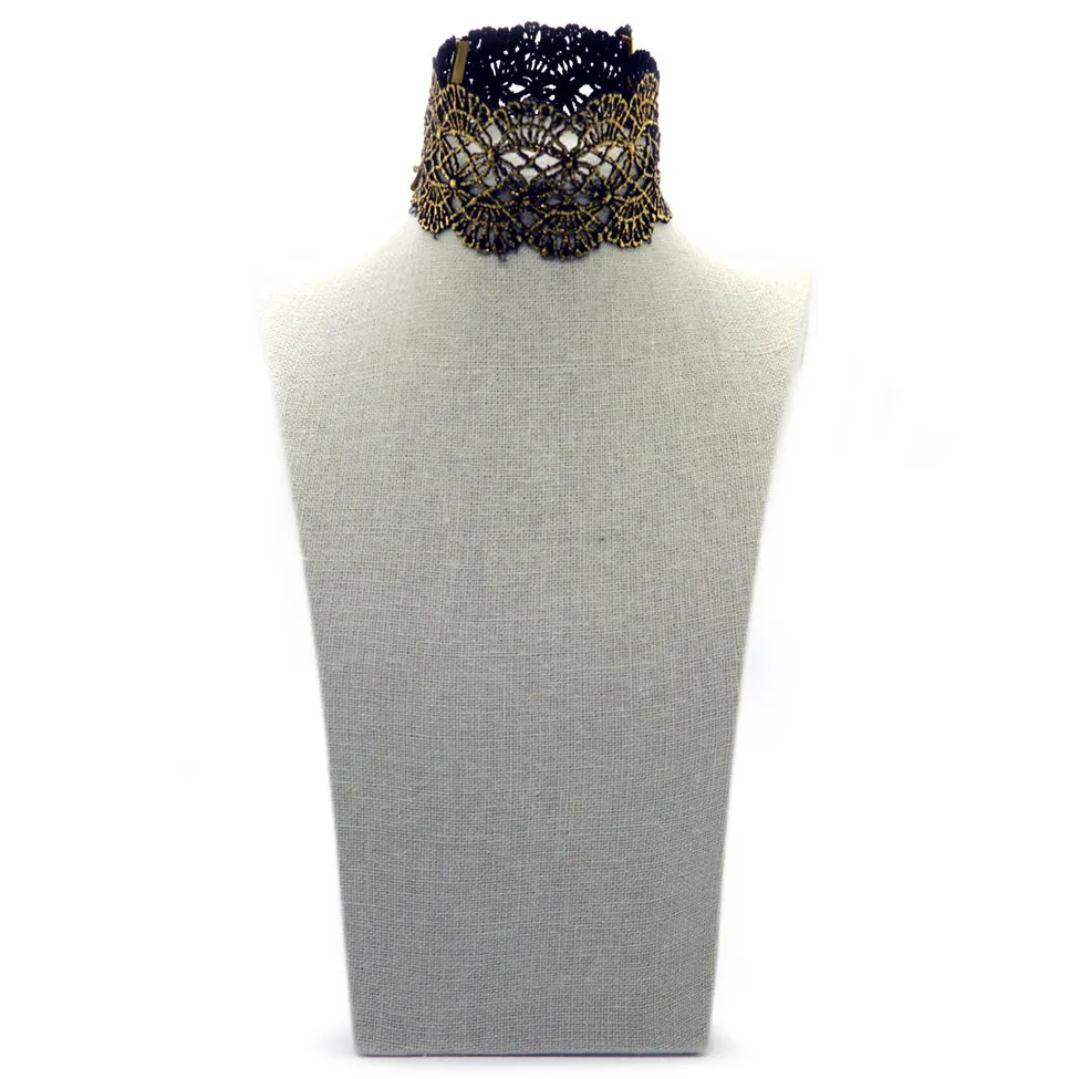 Seduction: Gold Baroque Lace Choker