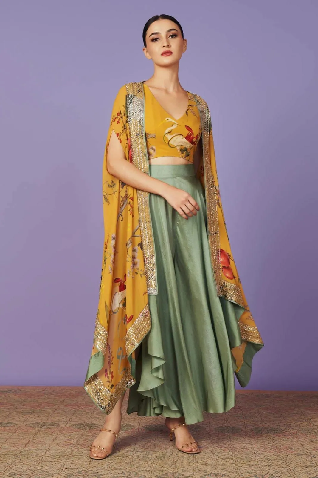 SEQUINS CAPE SET