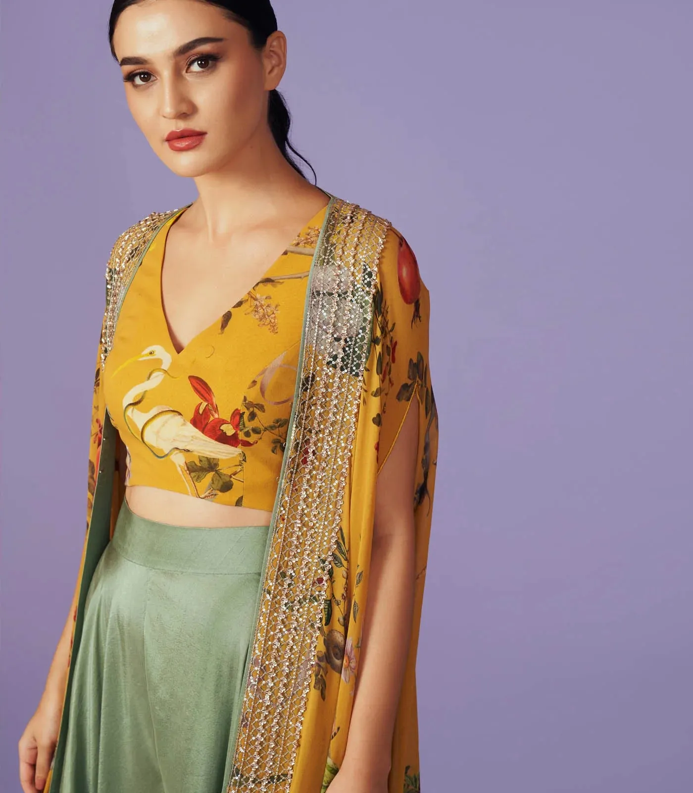 SEQUINS CAPE SET