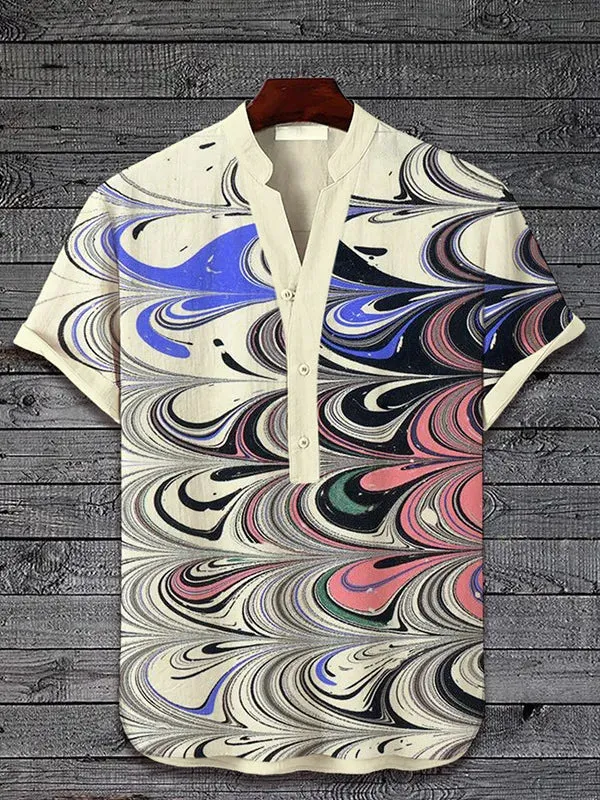 Shirt casual fish pattern Hawaiian style printed shirts men's tops