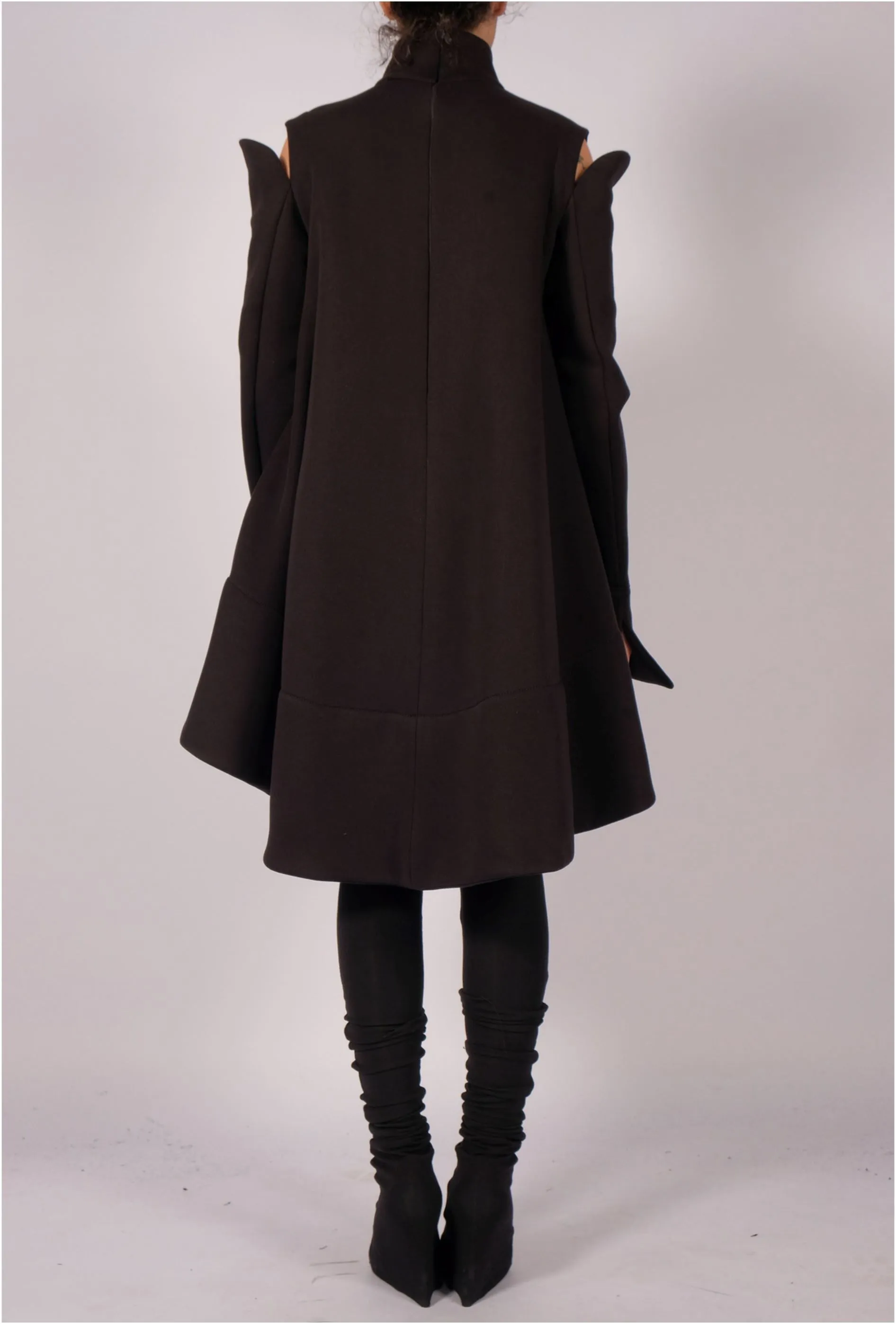 Short Sweatshirt Dress with Shoulder Detail