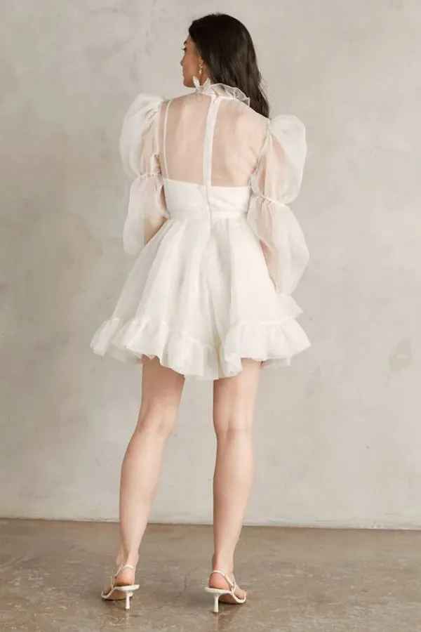 Short Wedding Dresses Long Sleeves Vintage Wedding Dress TD0010