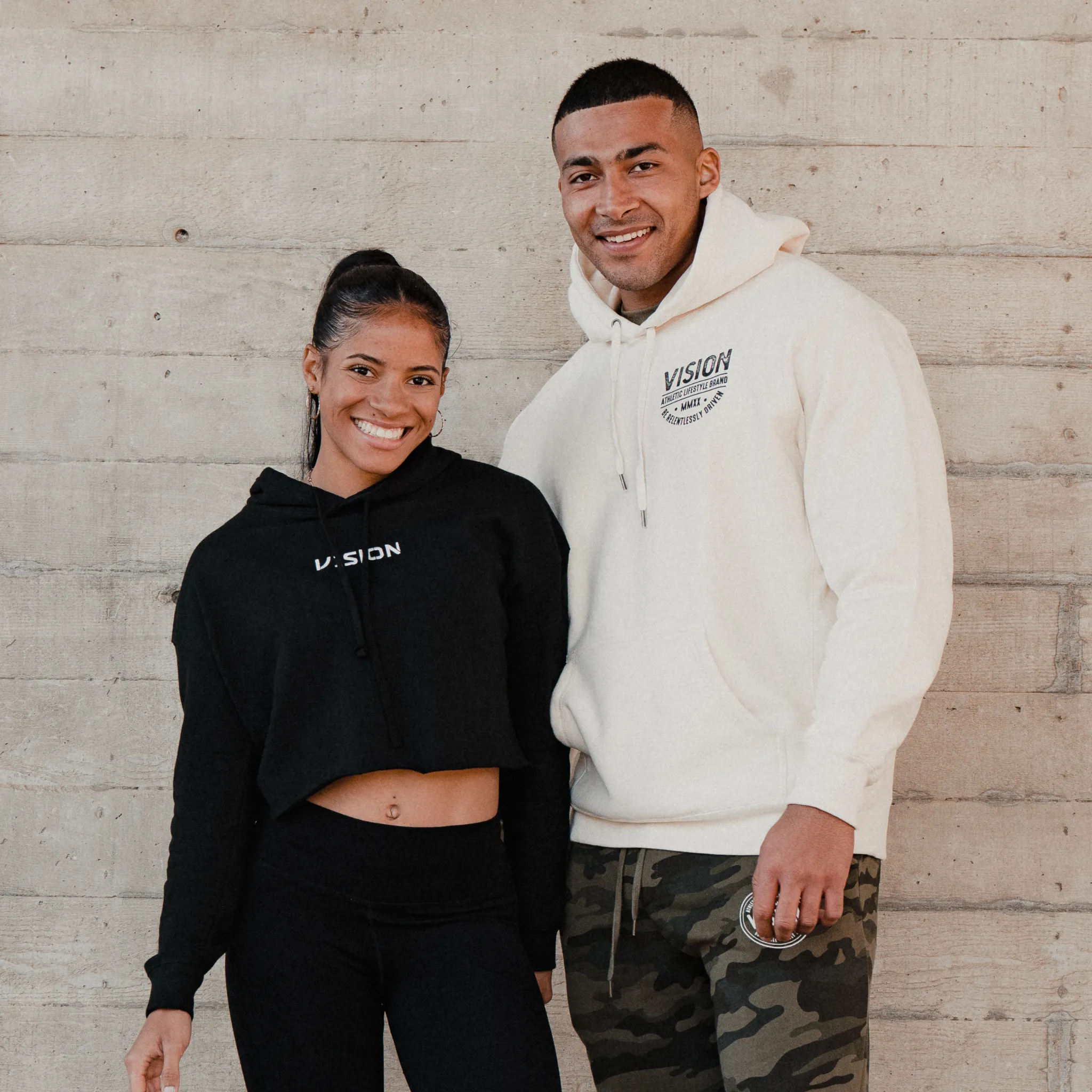 Signature V1SION Lightweight Cropped Hoodie "Black"