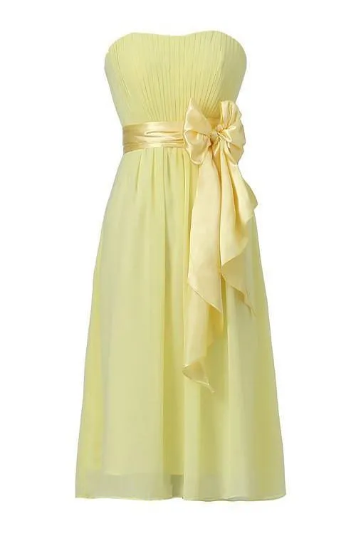 Simple A-line Strapless Knee-length Homecoming Dress With Sash TR0128