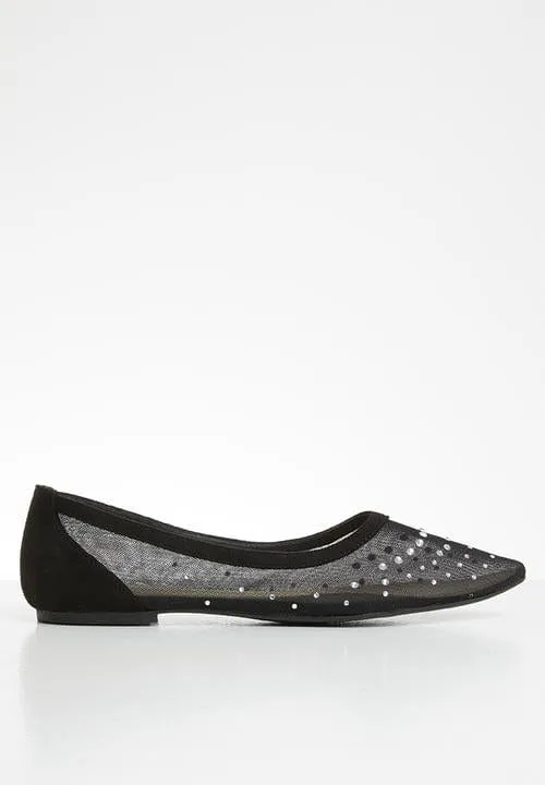 Sissyboy Diamante Mesh Pump Black