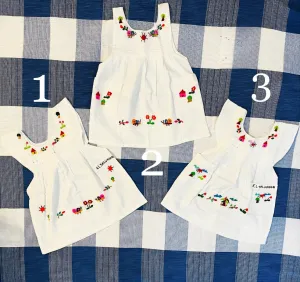 Size 0: 0-3 Months Embroidered Dress Rainbow Colors - Vestidito con bordado multi colores