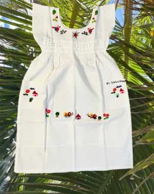 Size 6: 5/6Y Embroidered Dress Rainbow Colors - Vestidito con bordado multi colores