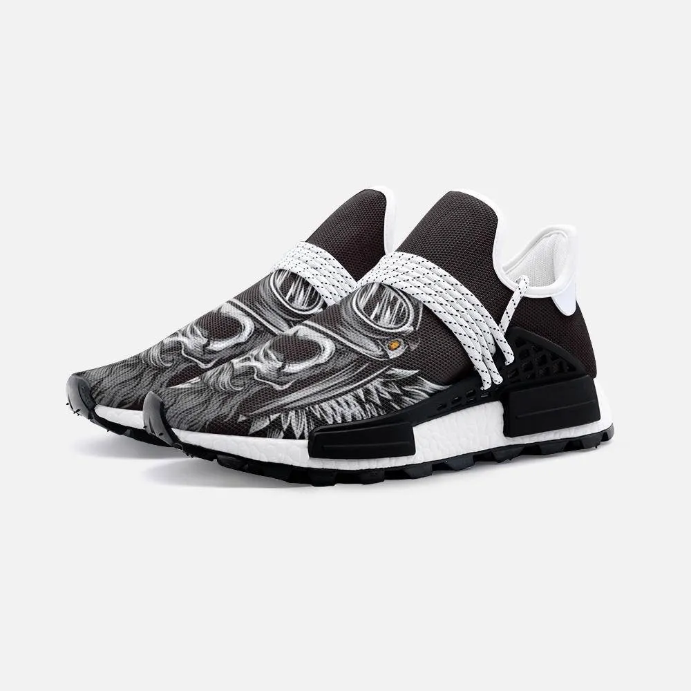 Skull biker with wing Unisex Lightweight Custom shoes