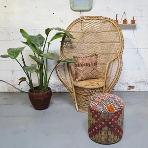 Solid Cylinder Shaped Kilim Stool