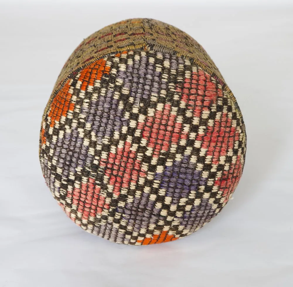 Solid Cylinder Shaped Kilim Stool