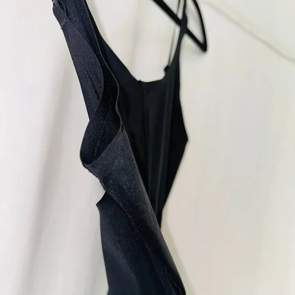 Spanx Bodycon Womens Medium Black Spandex Wide Straps Scoop Neck