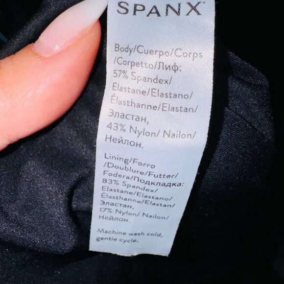 Spanx Bodycon Womens Medium Black Spandex Wide Straps Scoop Neck