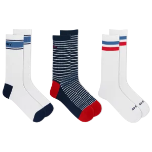 Sperry Men's Authentic Original Boat Crew Sock 3 Pair Pack