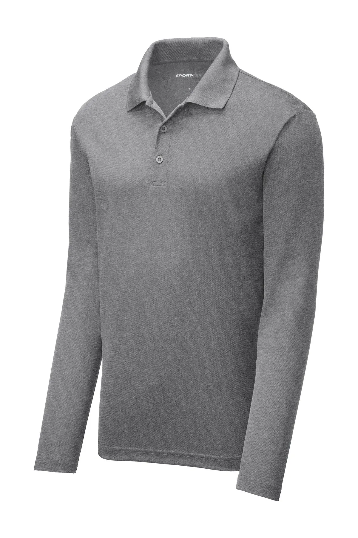 Sport-Tek  PosiCharge  RacerMesh  Long Sleeve Polo. ST640LS Grey Heather