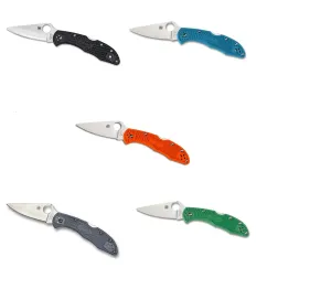 Spyderco Delica 4 Lightweight Flat Ground Plain Blade