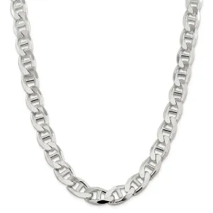 Stamped 925 Sterling Silver Men's Jewelry | 13.5mm Flat Anchor Solid Real Silver Necklace