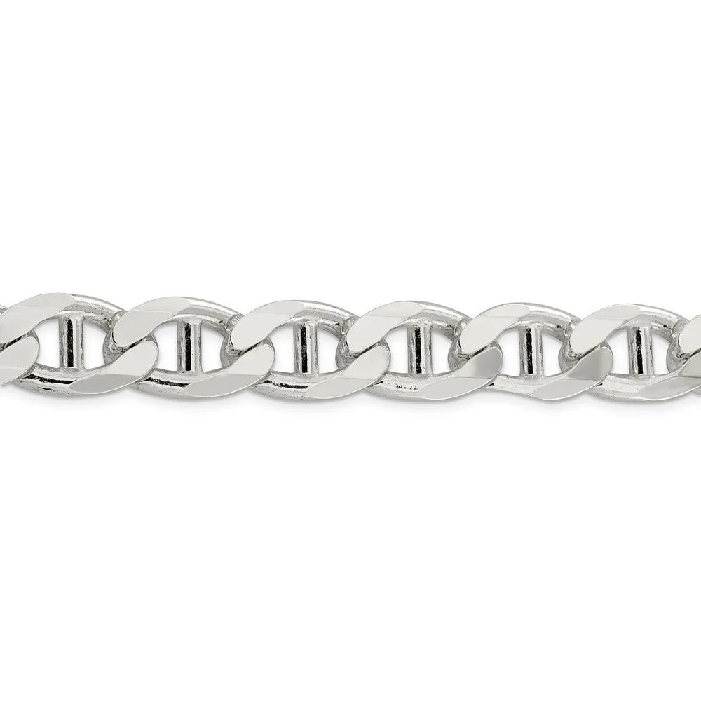 Stamped 925 Sterling Silver Men's Jewelry | 13.5mm Flat Anchor Solid Real Silver Necklace