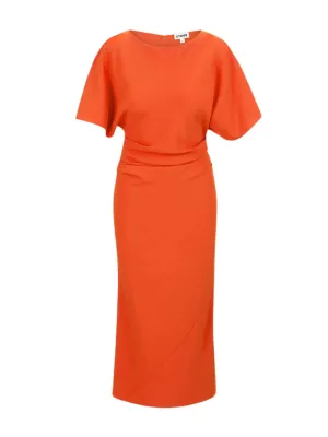 Staud Amelie Midi Dress in Cayenne