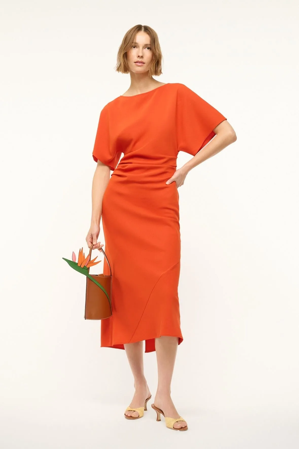 Staud Amelie Midi Dress in Cayenne