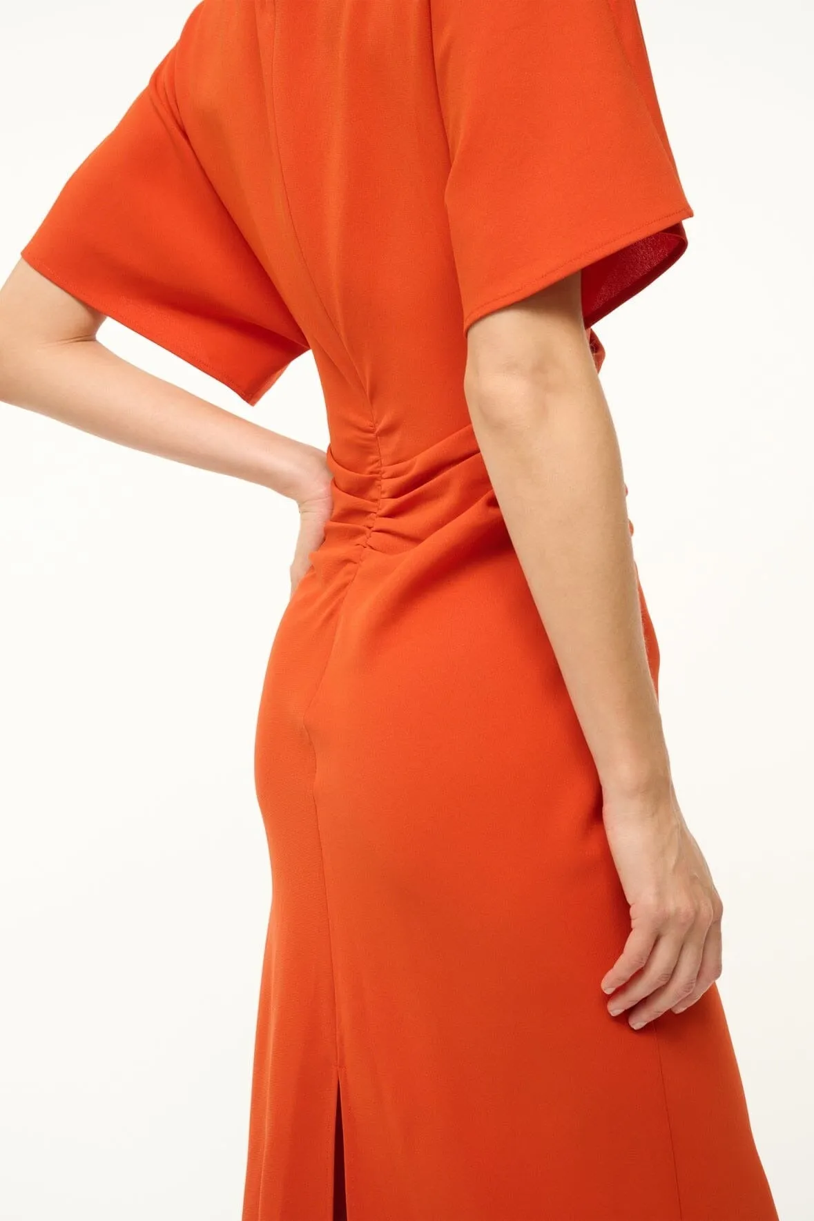 Staud Amelie Midi Dress in Cayenne