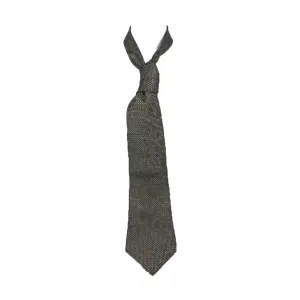 STEFANO RICCI Black Men's Tie with Black and Gold Diamonds and Circles 60 in.