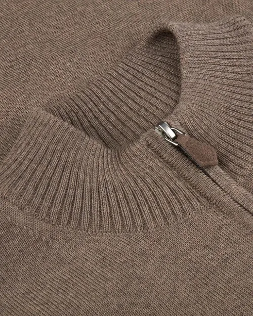 STENSTROMS | Merino Half Zip Sweater | Beige