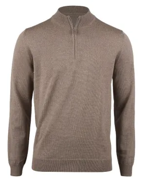 STENSTROMS | Merino Half Zip Sweater | Beige