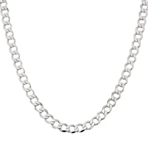 Sterling Silver 22" 7.5mm Italian Men's Curb Link Chain