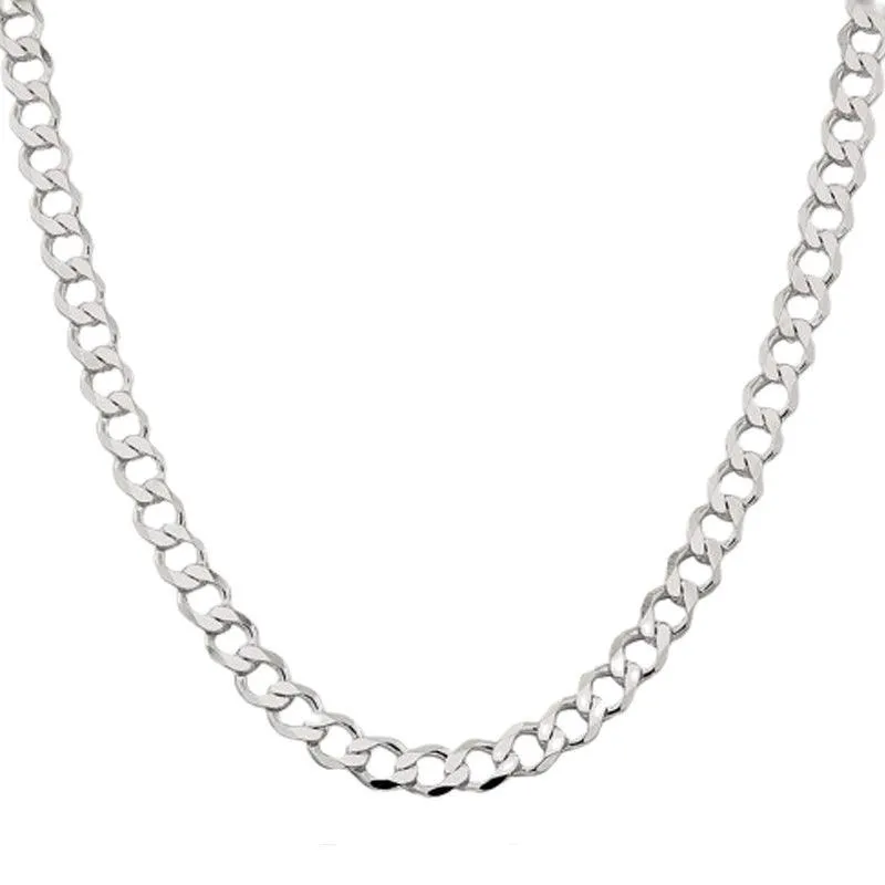 Sterling Silver 22" 7.5mm Italian Men's Curb Link Chain