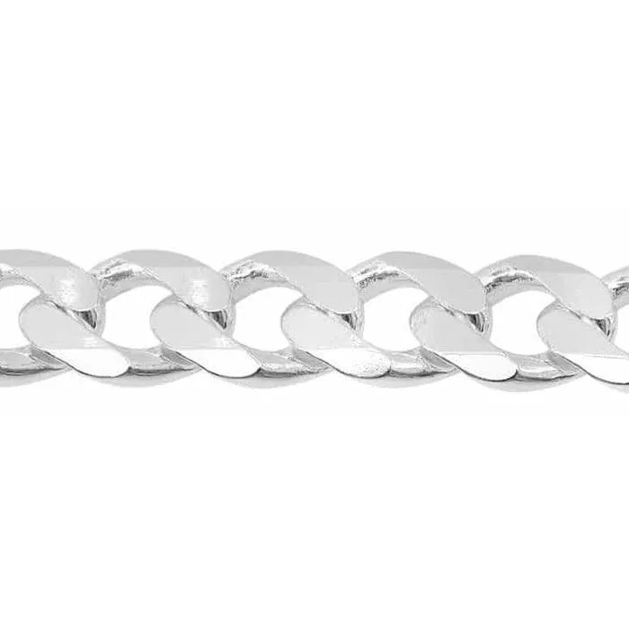 Sterling Silver Italian 24" 10.9mm Men's Curb Link Chain