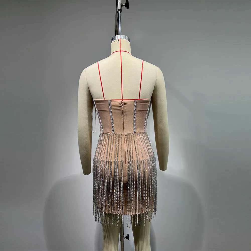 Strapless Sleeveless Sexy Mini Bodycon Dress HT1010