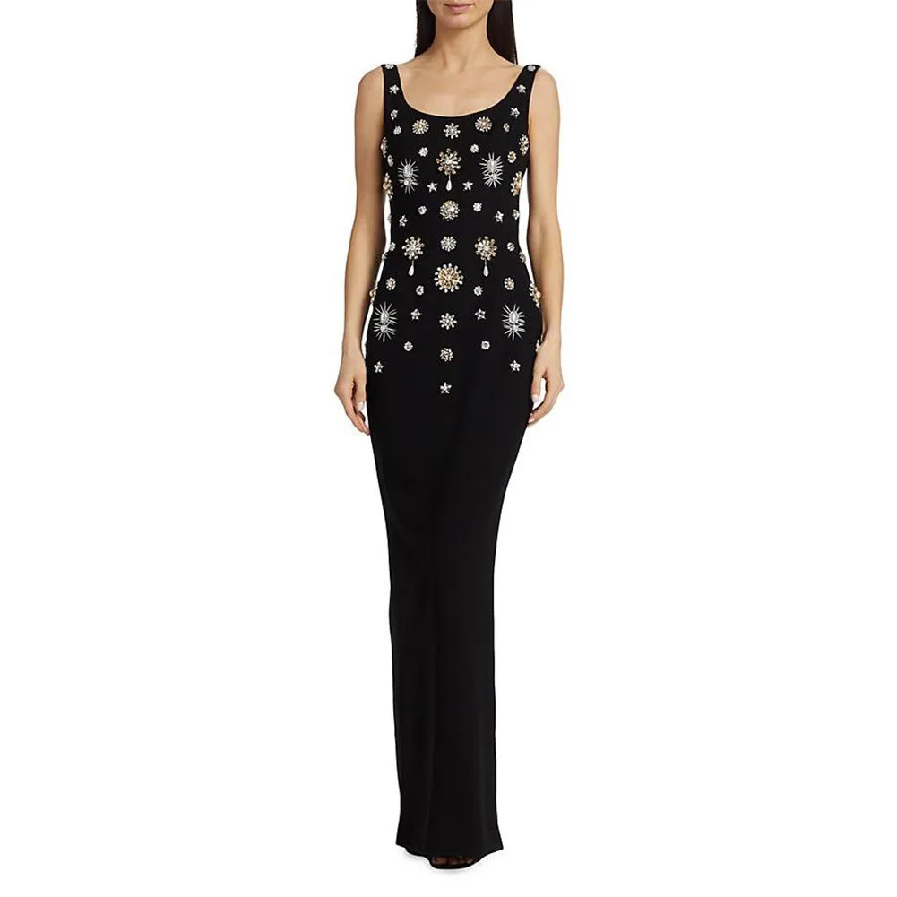 Strappy Sleeveless Pearl Maxi Dress KLYKY003