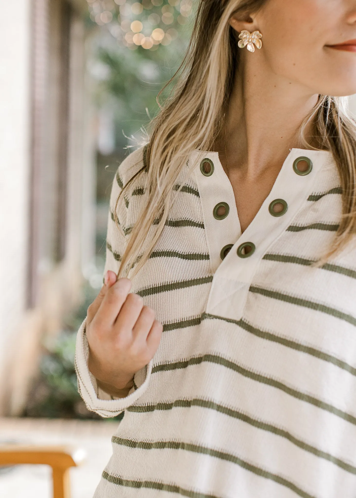 Striped Olive Sweater
