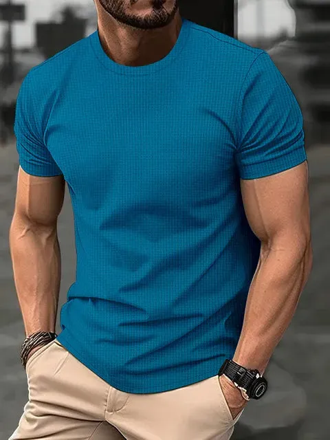 StyloMax Herren Sommer High-End Mesh Ice Silk Rundhals Kurzarm T-Shirt