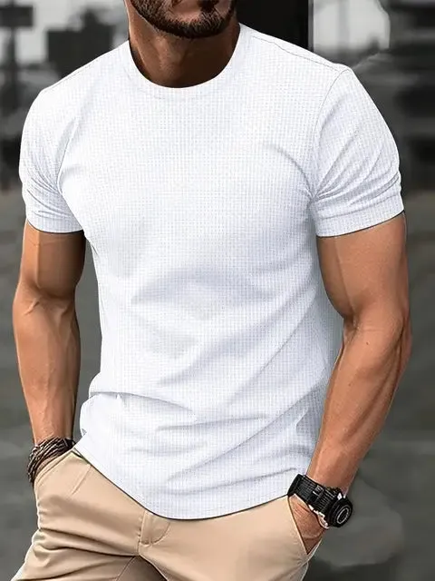 StyloMax Herren Sommer High-End Mesh Ice Silk Rundhals Kurzarm T-Shirt