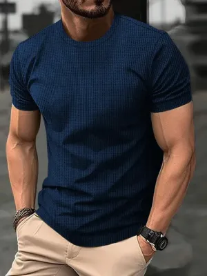 StyloMax Herren Sommer High-End Mesh Ice Silk Rundhals Kurzarm T-Shirt