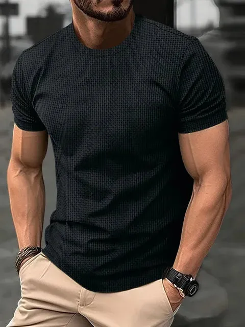 StyloMax Herren Sommer High-End Mesh Ice Silk Rundhals Kurzarm T-Shirt