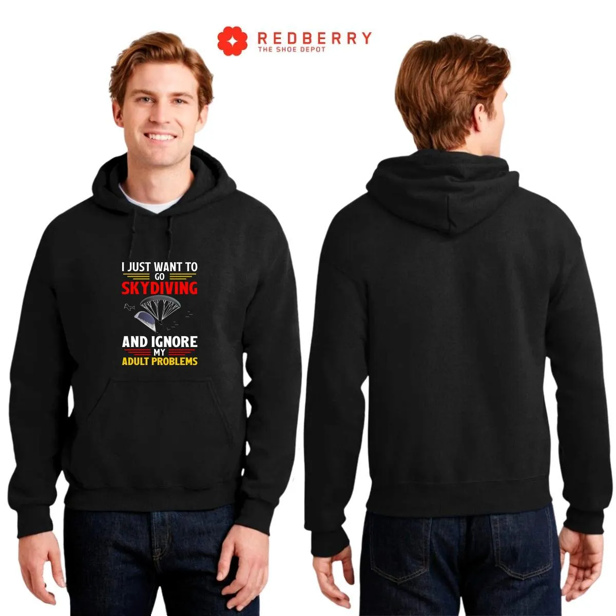 Sudadera Hombre  Hoodie Paracaidismo Deporte Vintage 010