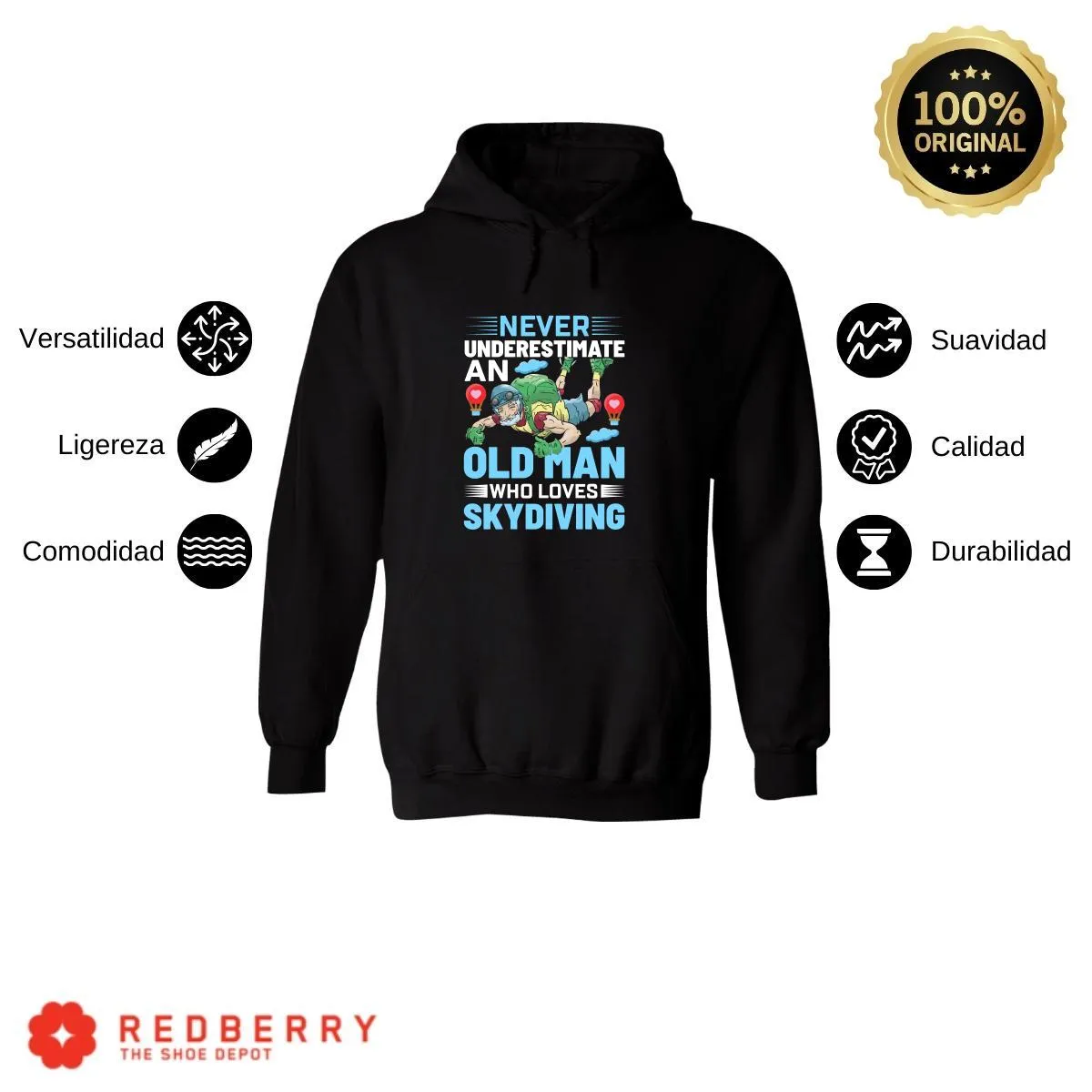 Sudadera Hombre  Hoodie Paracaidismo Deporte Vintage 026