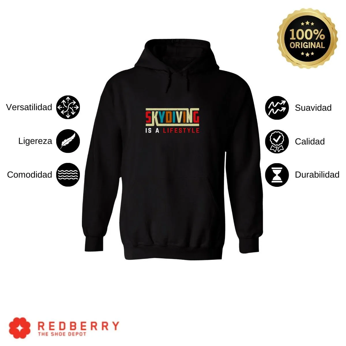 Sudadera Hombre  Hoodie Paracaidismo Deporte Vintage 036