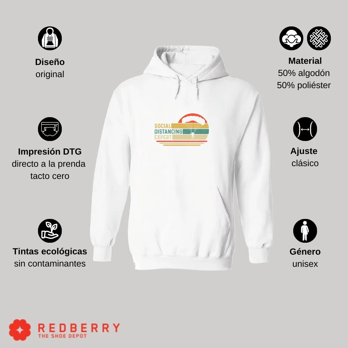 Sudadera Hombre  Hoodie Paracaidismo Deporte Vintage 038