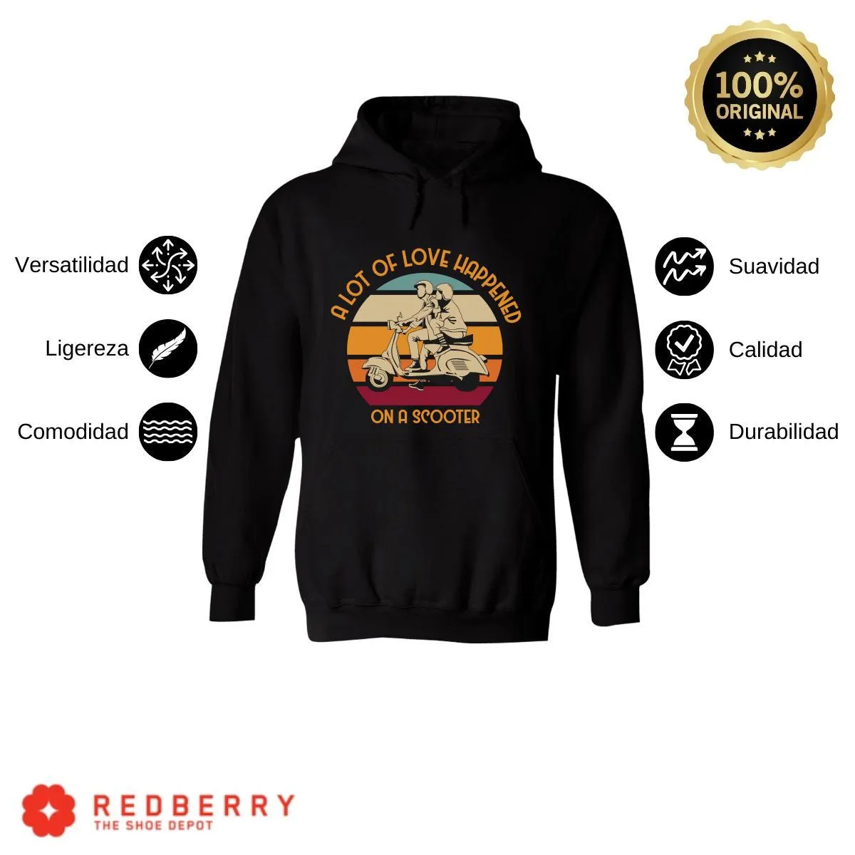 Sudadera Hombre  Hoodie Scooter Moto Biker Vintage 002