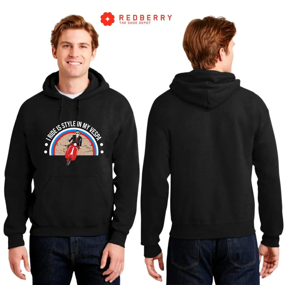Sudadera Hombre  Hoodie Scooter Moto Biker Vintage 014
