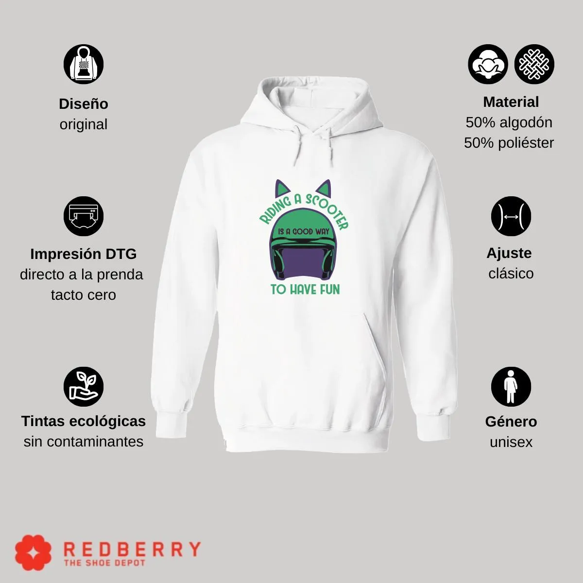 Sudadera Hombre  Hoodie Scooter Moto Biker Vintage 033