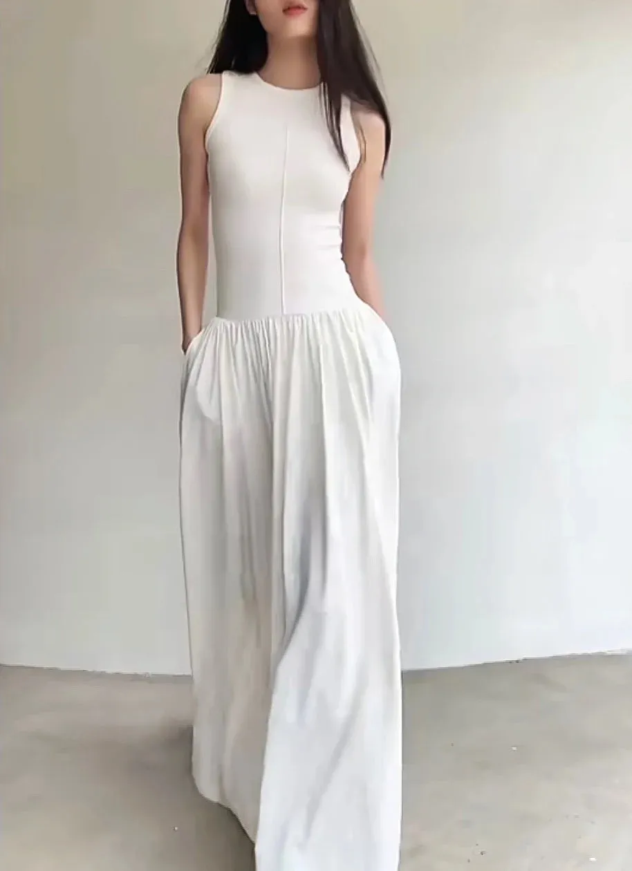 Summer Casual Sleeveless Vintage Slim Dress